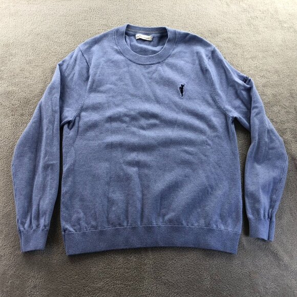 Peter Millar Mens Sweater Medium Crewneck Blue Knit Long Sleeeve Classic Casual - Picture 12 of 13
